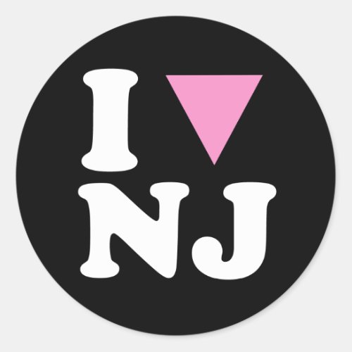 I LOVE GAY NJ _ WHITE _png Classic Round Sticker