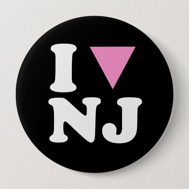 I LOVE GAY NJ - WHITE -.png Pinback Button (Front)