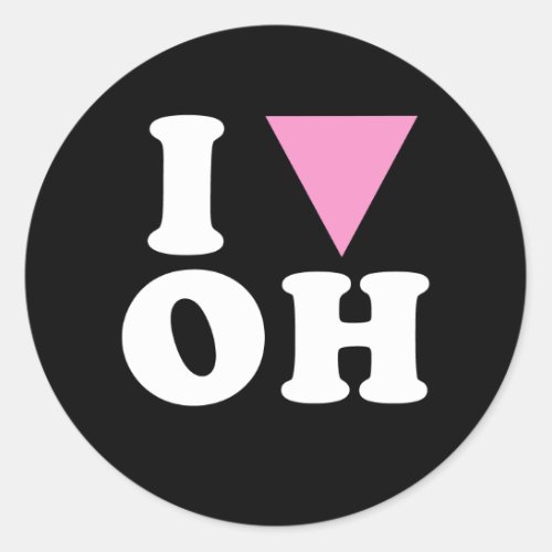 I LOVE GAY OH _ WHITE _png Classic Round Sticker