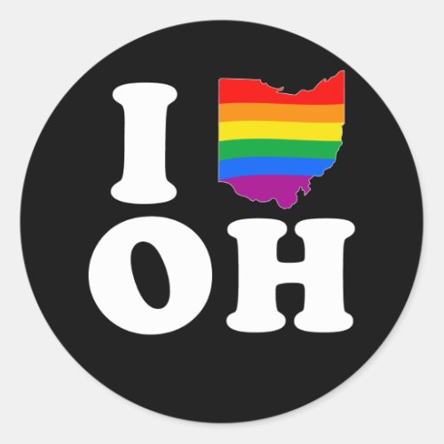 I LOVE GAY OHIO _ WHITE _png Classic Round Sticker