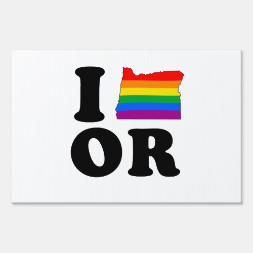 I LOVE GAY OREGON SIGN
