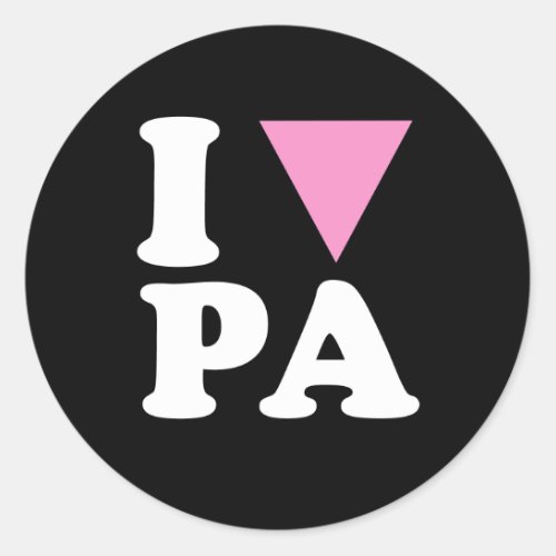 I LOVE GAY PA _ WHITE _png Classic Round Sticker