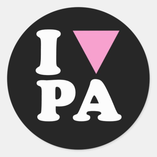 I LOVE GAY PA _ WHITE _png Classic Round Sticker
