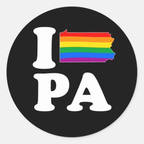 I LOVE GAY PENNSYLVANIA __ WHITE _png Classic Round Sticker
