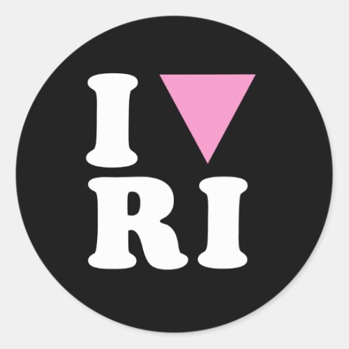 I LOVE GAY RI _ WHITE _png Classic Round Sticker