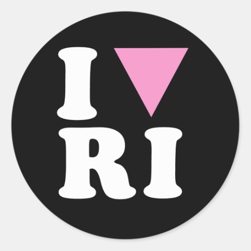 I LOVE GAY RI _ WHITE _png Classic Round Sticker