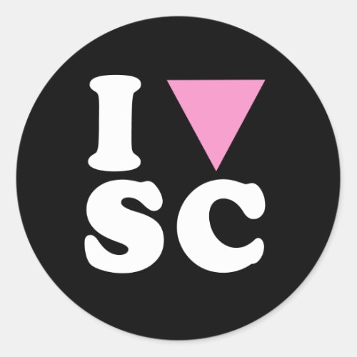 I LOVE GAY SC _ WHITE _png Classic Round Sticker