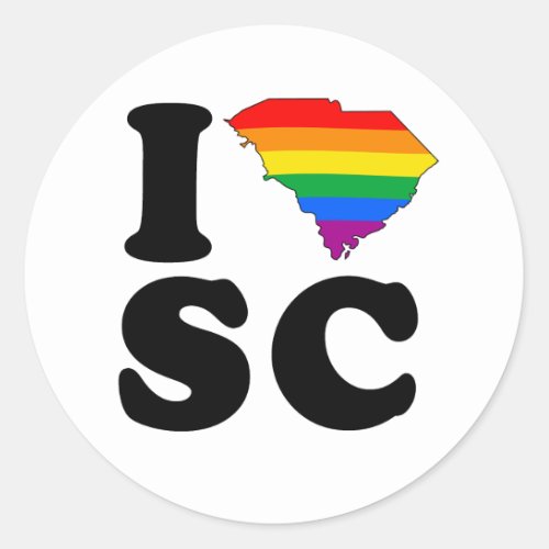 I LOVE GAY SOUTH CAROLINA CLASSIC ROUND STICKER