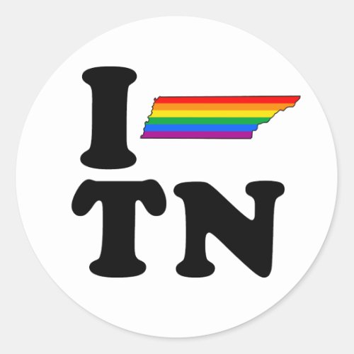 I LOVE GAY TENNESSEE CLASSIC ROUND STICKER
