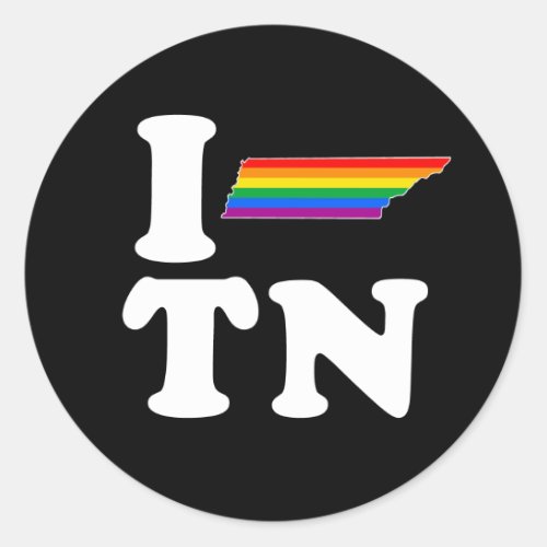 I LOVE GAY TENNESSEE _ WHITE _png Classic Round Sticker