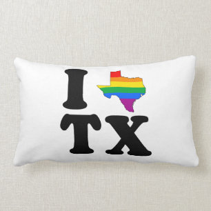 I LOVE GAY TEXAS LUMBAR PILLOW