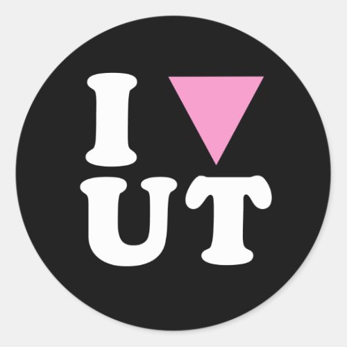 I LOVE GAY UT _ WHITE _png Classic Round Sticker
