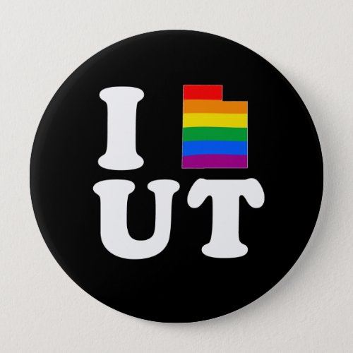 I LOVE GAY UTAH _ WHITE _png Pinback Button