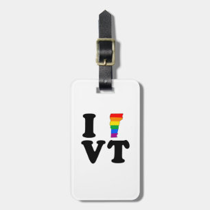 I LOVE GAY VERMONT LUGGAGE TAG