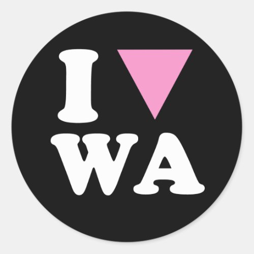 I LOVE GAY WA _ WHITE _png Classic Round Sticker