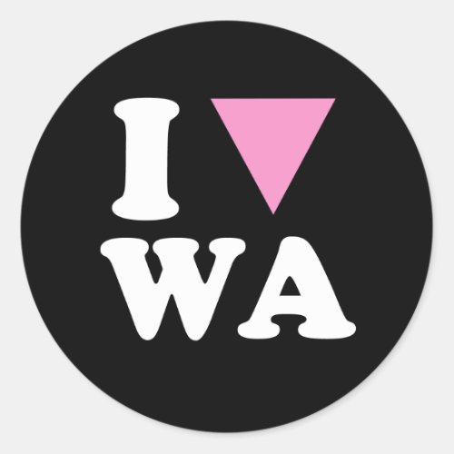 I LOVE GAY WA _ WHITE _png Classic Round Sticker