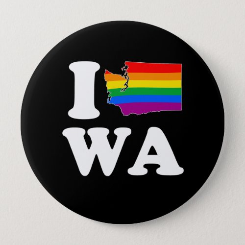 I LOVE GAY WASHINGTON _ WHITE _png Pinback Button