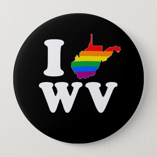 I LOVE GAY WEST VIRGINIA _ WHITE _png Pinback Button
