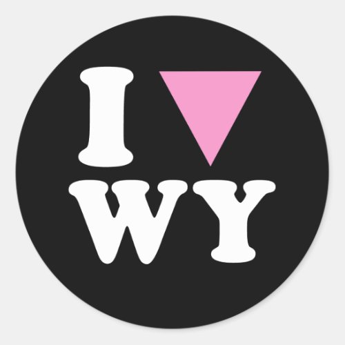 I LOVE GAY WY _ WHITE _png Classic Round Sticker
