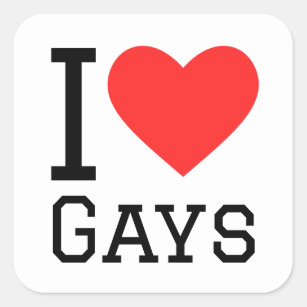 I love gays square sticker