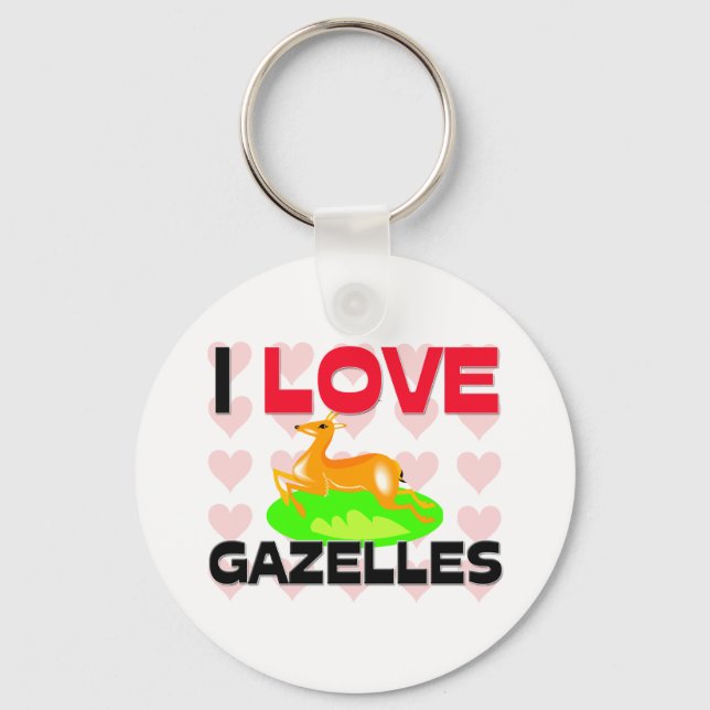 I Love Gazelles Keychain (Front)