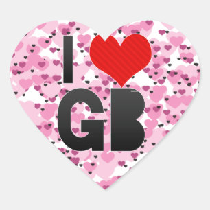 I Love GB Heart Sticker