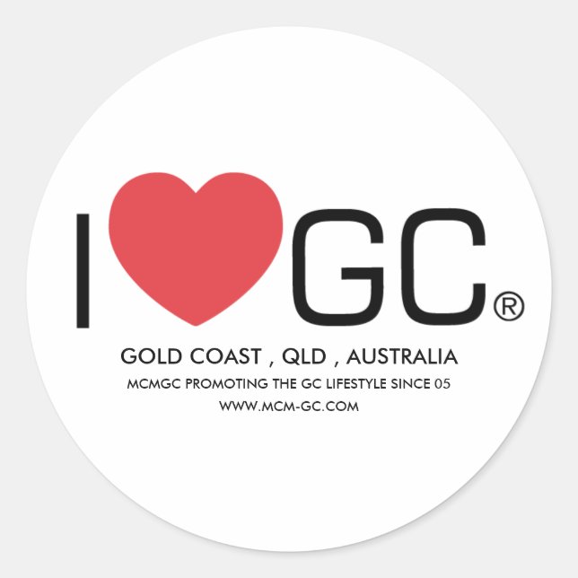 I love GC Classic Round Sticker (Front)