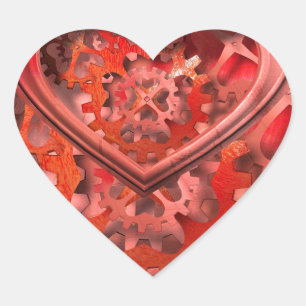 I love gears heart sticker