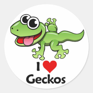 I Love Geckos Classic Round Sticker