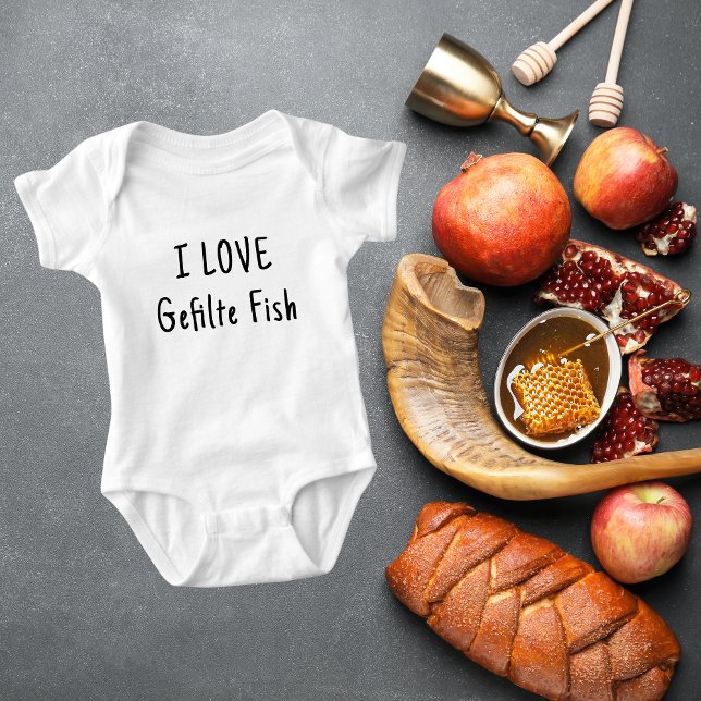 I LOVE Gefilte Fish Rosh Hashanah  Baby Bodysuit (Creator Uploaded)