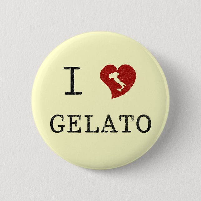 I Love Gelato Button (Front)