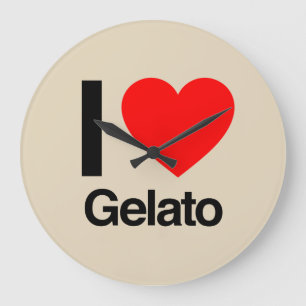 i love gelato large clock