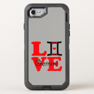 ♊★😍I Love Gemini-Best-Zodiac Sign OtterBox Fab Defender iPhone SE/8/7 Case