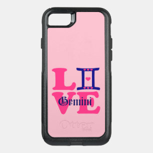 ♊★😍I Love Gemini-Best-Zodiac Sign OtterBox Fab Commuter iPhone SE/8/7 Case