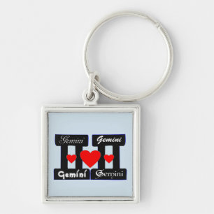 ♊★😍I Love Gemini-Best-Zodiac Sign Premium Keychain