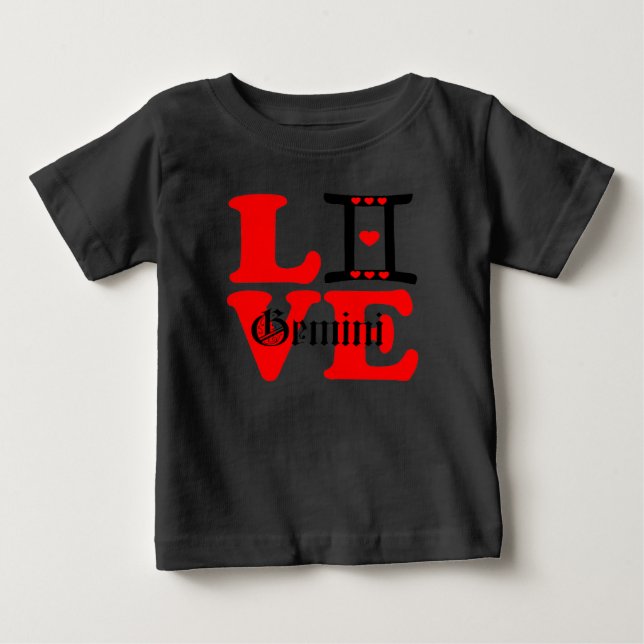 ♊★😍I Love Gemini-Best-Zodiac Sign Raglan Baseball Baby T-Shirt (Front)