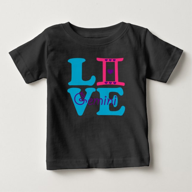 ♊★😍I Love Gemini-Best-Zodiac Sign Raglan Baseball Baby T-Shirt (Front)