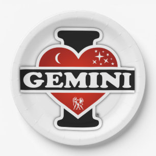 I Love Gemini Paper Plates