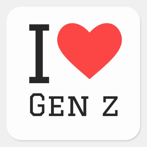I love gen z square sticker