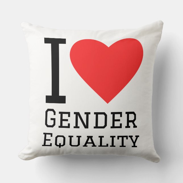 I love gender equality throw pillow (Front)