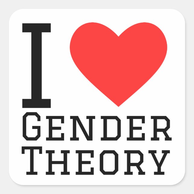 I love gender theory square sticker (Front)
