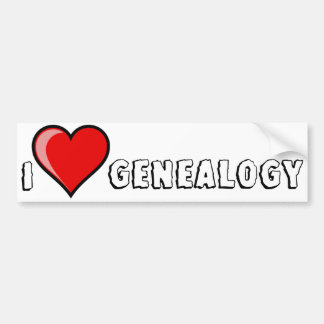 I Love Genealogy Bumper Sticker (White)