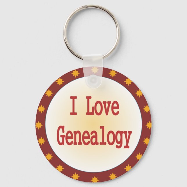 I Love Genealogy Keychain (Front)
