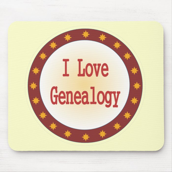 I Love Genealogy Mouse Pads