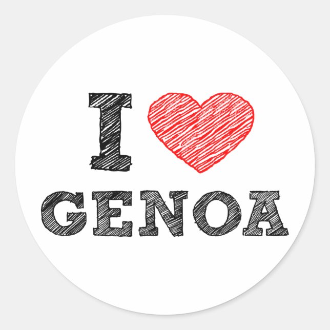 I Love Genoa Classic Round Sticker (Front)