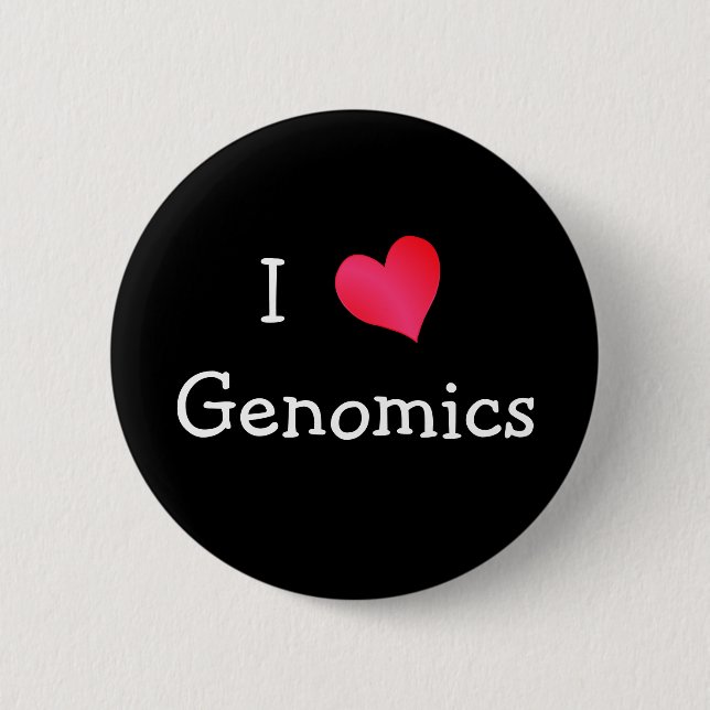 I Love Genomics Button (Front)