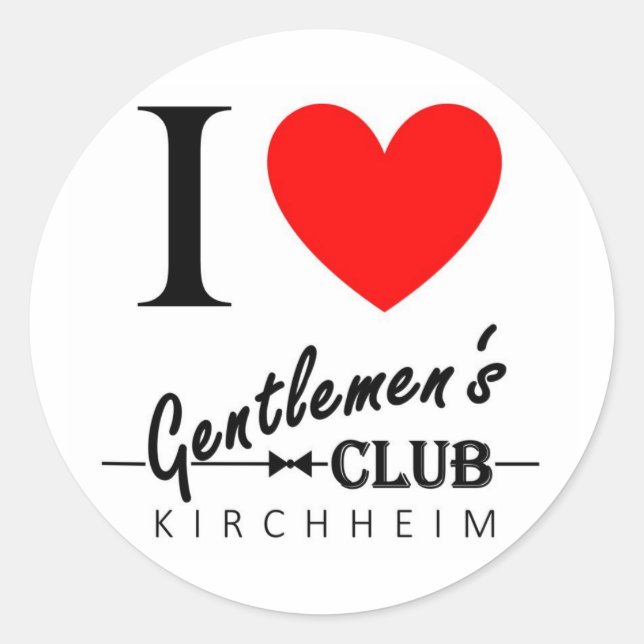 I love Gentlemen's Club Sticker "Kirchheim" (Front)
