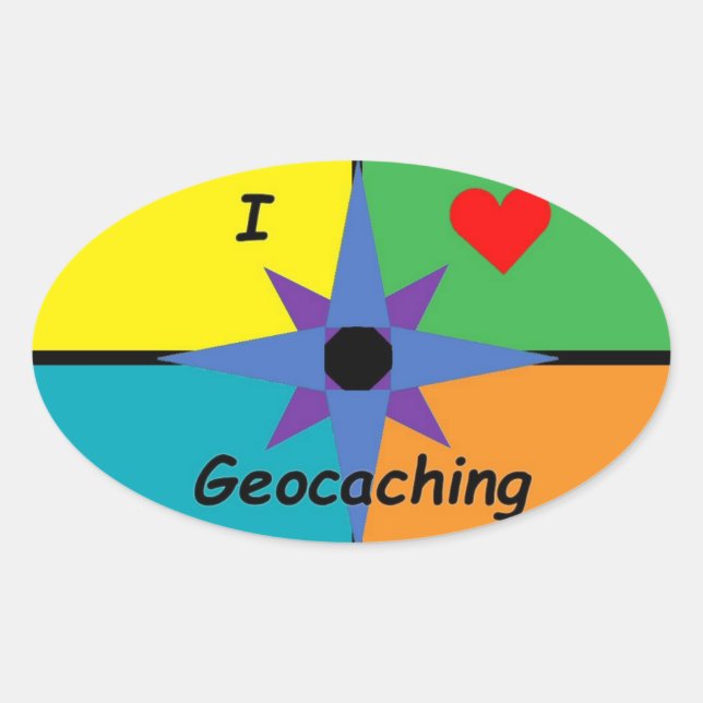 I Love Geocaching sticker (Front)