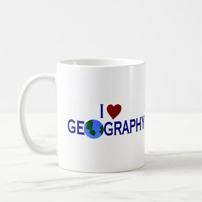 I Love Geography Coffee Mug (Left)