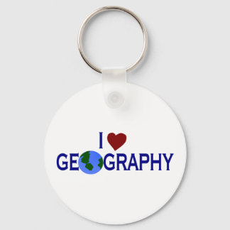 I Love Geography Keychain